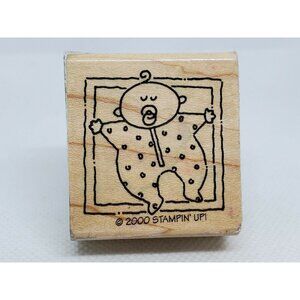 2000 Vintage Stampin Up Sleeping Baby Border Arts And Crafts Rubber Wooden Stamp